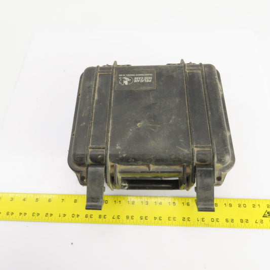 Pelican 1200 Black Protective Case 9-1/2 x 7-1/4" x 2-3/4" D W/USG 1000PSI Gauge