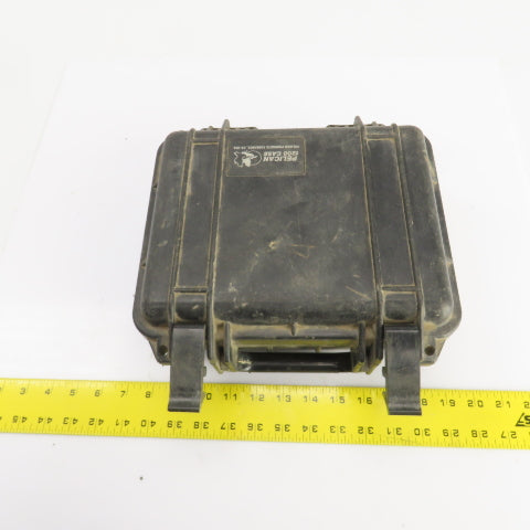 Pelican 1200 Black Protective Case 9-1/2 x 7-1/4" x 2-3/4" D W/USG 1000PSI Gauge