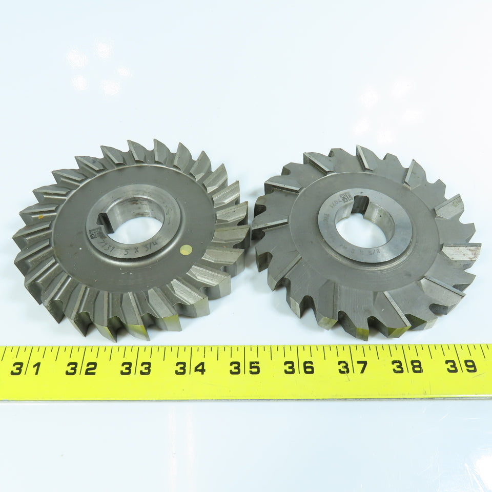 ITW 3/4" & 5/8" Cutting Width Side Mill Cutter 1-1/4" Arbor Lot of 2