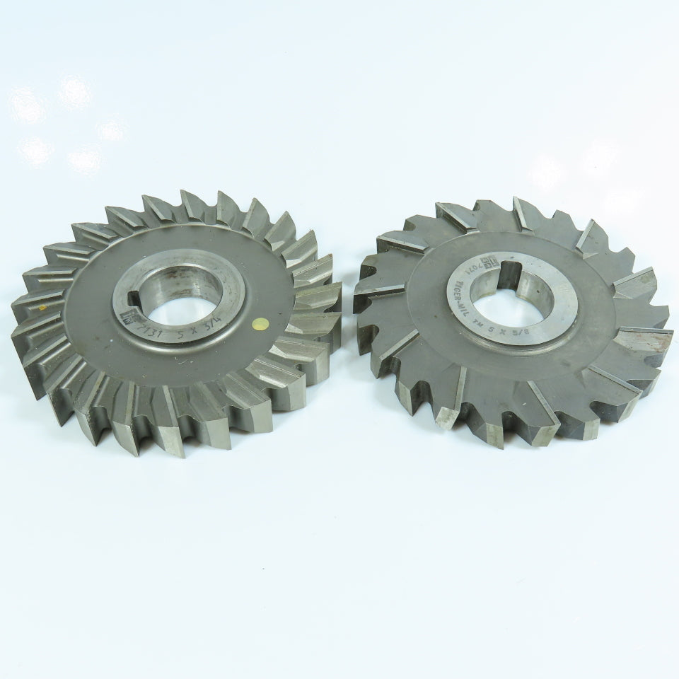 ITW 3/4" & 5/8" Cutting Width Side Mill Cutter 1-1/4" Arbor Lot of 2