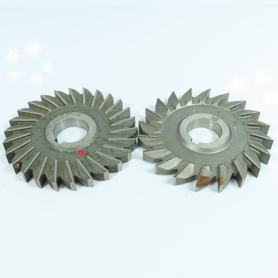 4-15/16" x 1/2" Cutting Width Side Mill Cutter 1-1/4" Arbor Straight Tooth Lot/2