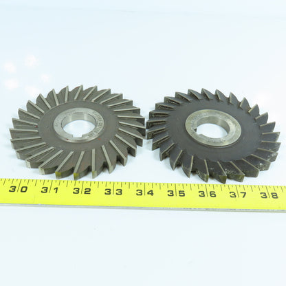 5" x 3/8" Cutting Width Side Mill Cutter 1-1/4" Arbor Straight Tooth Lot/2