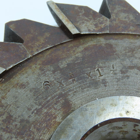 6" x 5/8" Side Milling Cutter 1-1/4" Arbor Staggered 22 Tooth