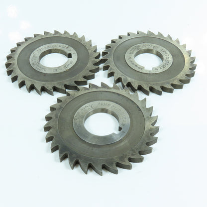 Illinois Tool 4" x .258" Plain Milling Cutter 1-1/4" Arbor 26 Tooth Lot of 3