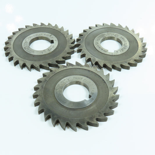 Illinois Tool 4" x .258" Plain Milling Cutter 1-1/4" Arbor 26 Tooth Lot of 3