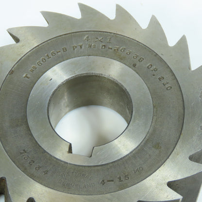 4" x 1" Plain Milling Cutter 1-1/4" Arbor 20 Tooth