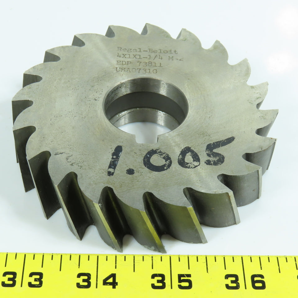 Regal 4" x 1" Plain Milling Cutter 1-1/4" Arbor 20 Tooth