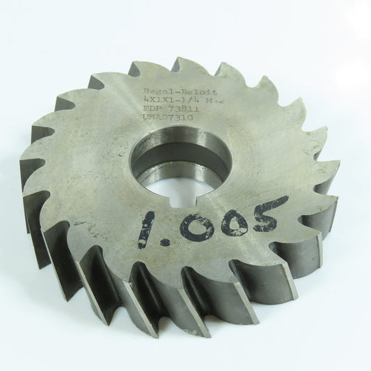 Regal 4" x 1" Plain Milling Cutter 1-1/4" Arbor 20 Tooth