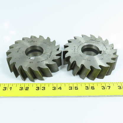 3-3/4" x 1-1/64" RH & LH Plain Milling Cutter 1-1/4" Arbor 18 Tooth Lot of 2