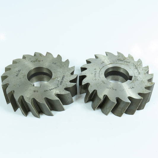 3-3/4" x 1-1/64" RH & LH Plain Milling Cutter 1-1/4" Arbor 18 Tooth Lot of 2