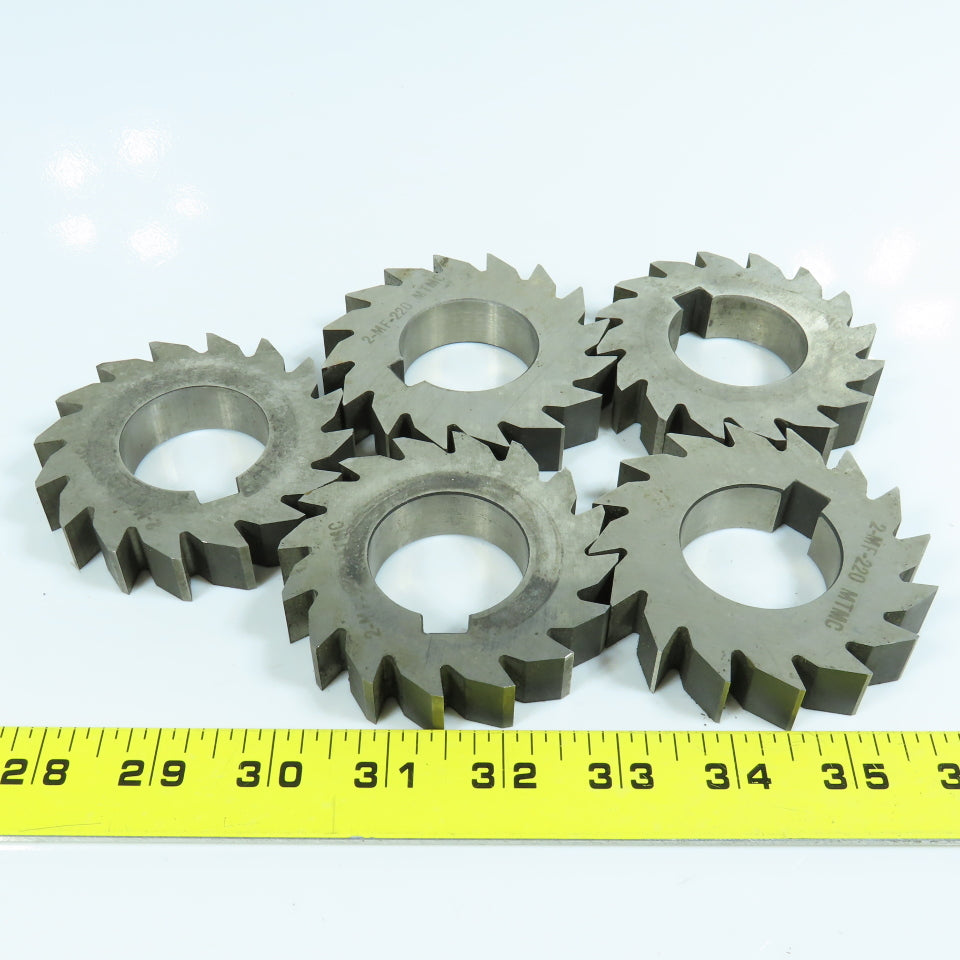3-1/4" x 21/32" Plain Milling Cutter 1-1/2" Arbor 16 Tooth Lot of 5
