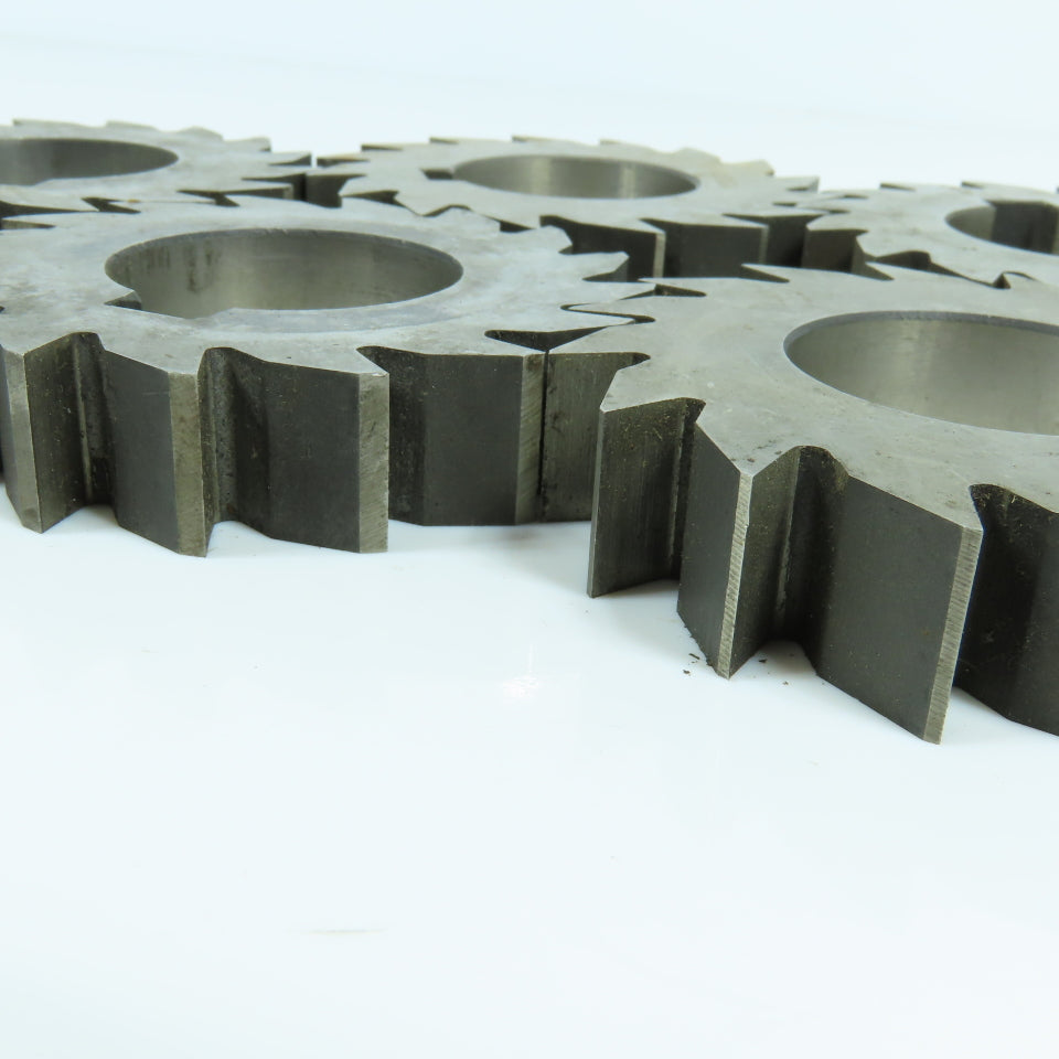3-1/4" x 21/32" Plain Milling Cutter 1-1/2" Arbor 16 Tooth Lot of 5