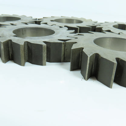 3-1/4" x 21/32" Plain Milling Cutter 1-1/2" Arbor 16 Tooth Lot of 5