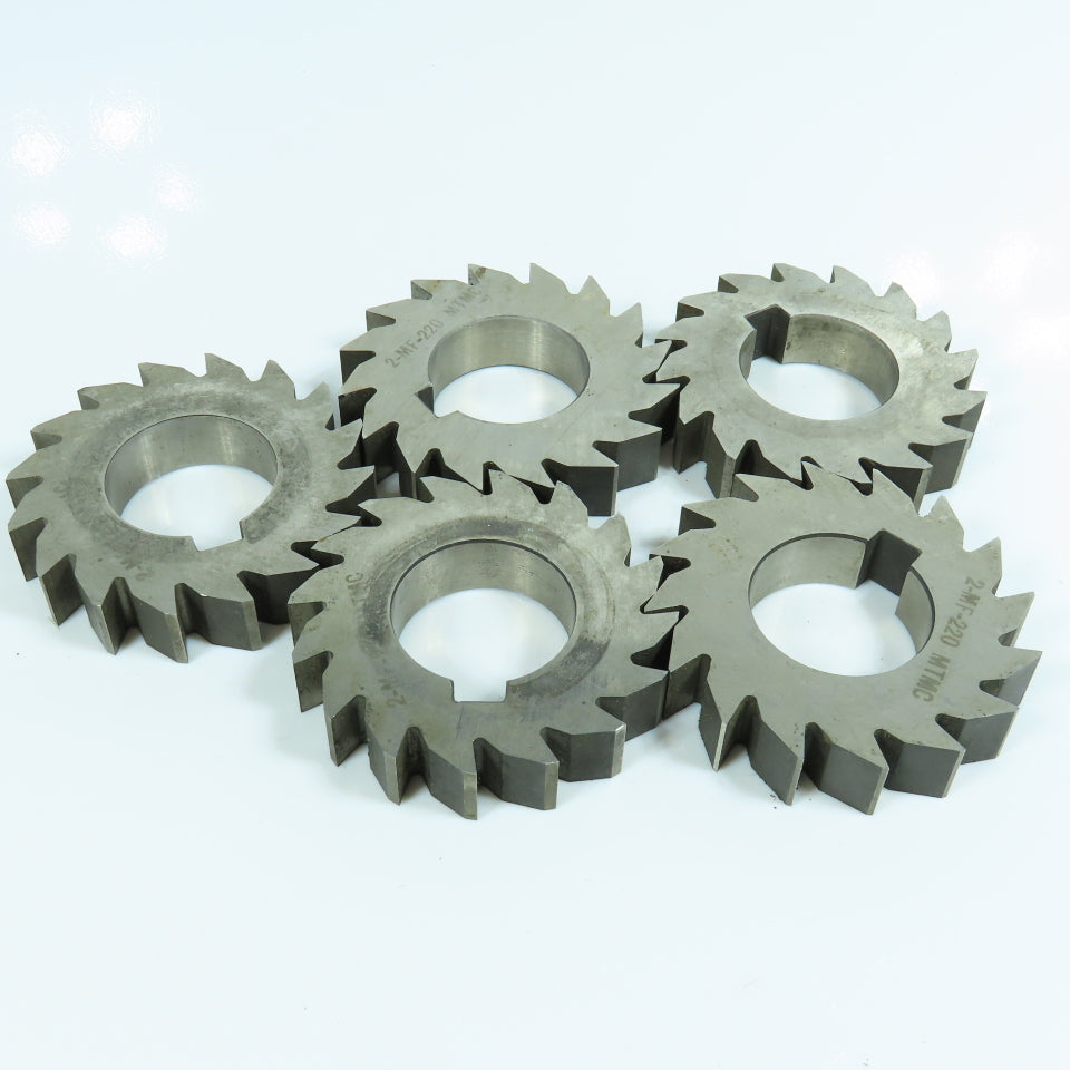 3-1/4" x 21/32" Plain Milling Cutter 1-1/2" Arbor 16 Tooth Lot of 5