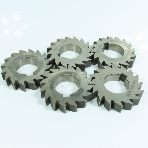 3-1/4" x 21/32" Plain Milling Cutter 1-1/2" Arbor 16 Tooth Lot of 5