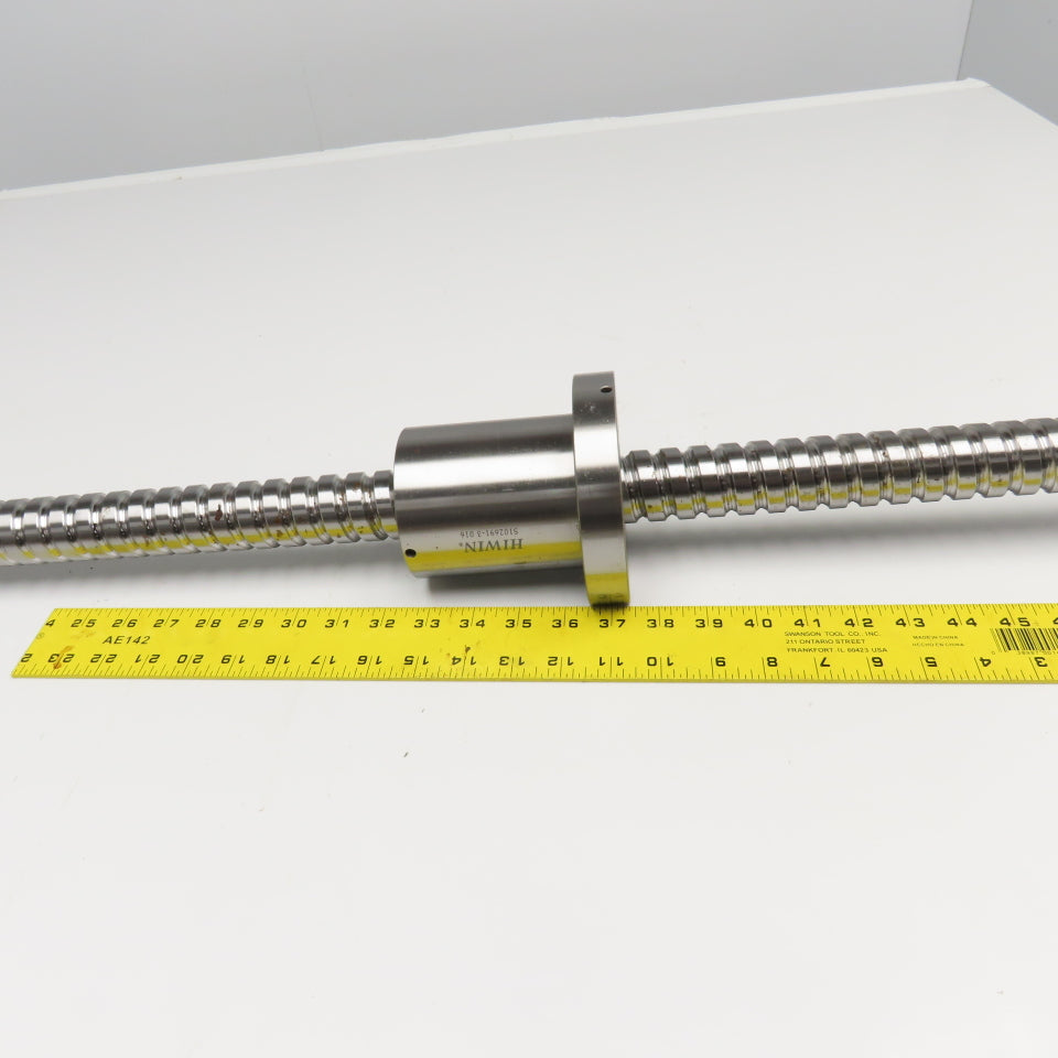 40mm Single Start 15mm Pitch Ball Screw & Nut 33" Screw Length 45" OAL