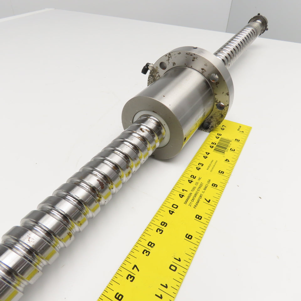 40mm Single Start 15mm Pitch Ball Screw & Nut 33" Screw Length 45" OAL