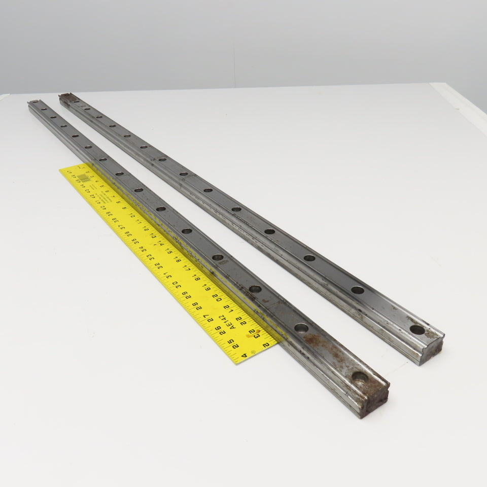 THK YE-4247 34mm Profile Linear Guide Rail 45-5/8" OAL Lot Of 2