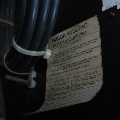 Fincor RAC-FVT02025B-3 20HP 29.5kVA AC Motor Drive 208/230V In 0-208/230 3PH Out