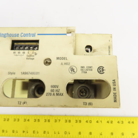 Westinghouse WB53FJ Nema Size 5 Standalone Overload 270A 600V 60HZ