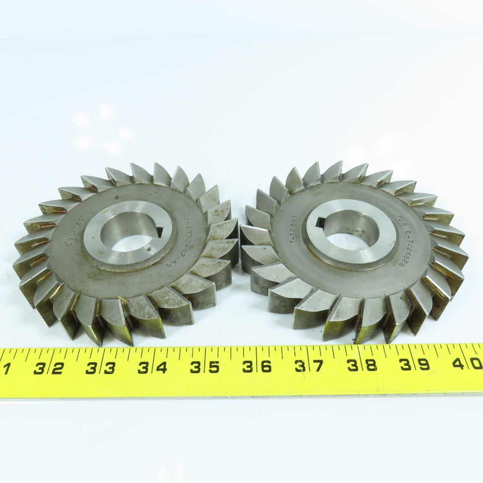 ITW 5" x 13/16"(.8125") Side Milling Cutter 1-1/4" Arbor Straight 24 Tooth Lot/2