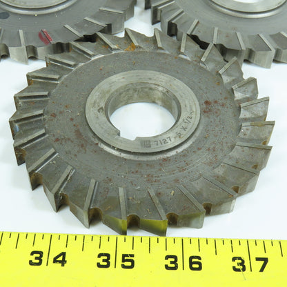 ITW 1/2" Width Side Milling Cutter 1-1/4" Arbor 24 Tooth Regrind Lot/3