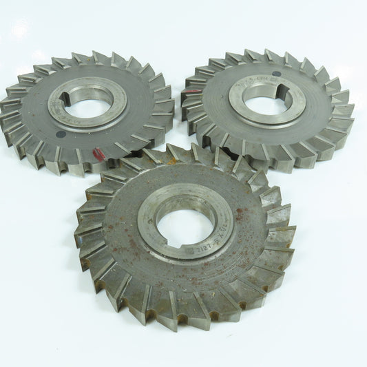 ITW 1/2" Width Side Milling Cutter 1-1/4" Arbor 24 Tooth Regrind Lot/3