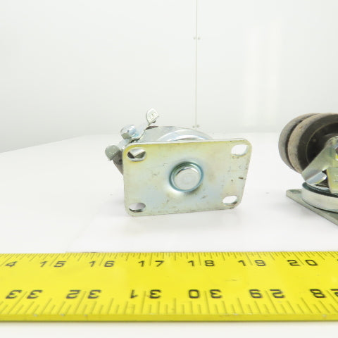 EDL 175 LBS Cap Plate Mount Dual Wheel Swivel Casters 2" W/Lock Lot Of 4