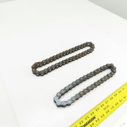 No. 60  Single Strand Riveted Roller Chain 13" & 15" Lot Of 2