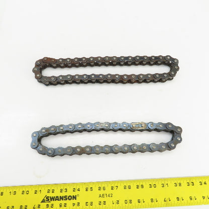 No. 60  Single Strand Riveted Roller Chain 13" & 15" Lot Of 2