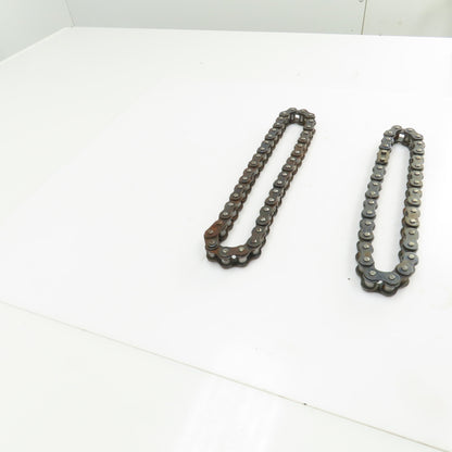 No. 60  Single Strand Riveted Roller Chain 13" & 15" Lot Of 2