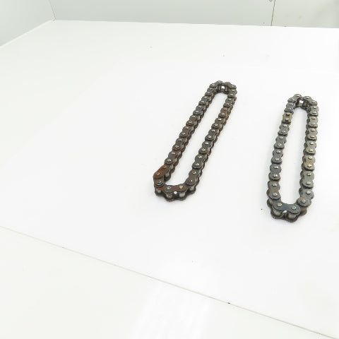 No. 60  Single Strand Riveted Roller Chain 13" & 15" Lot Of 2