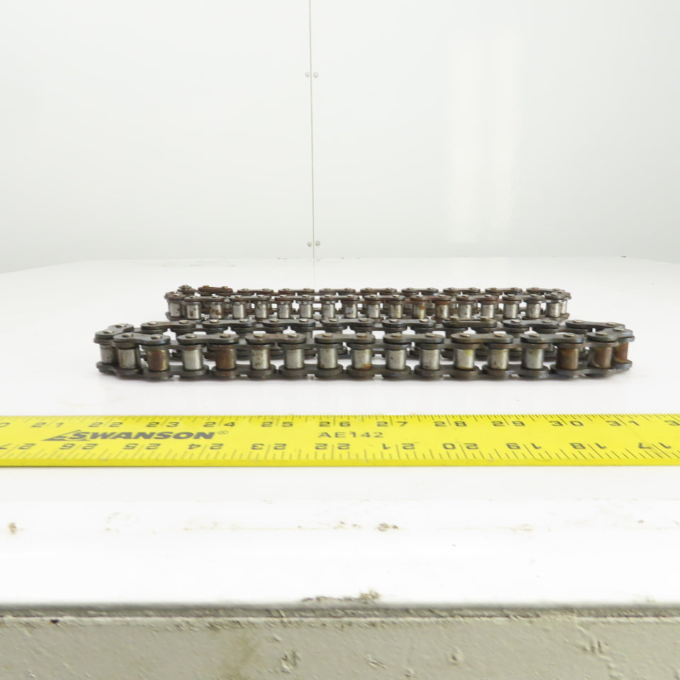 No. 60  Single Strand Riveted Roller Chain 13" & 15" Lot Of 2