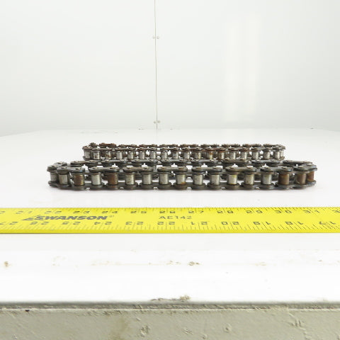 No. 60  Single Strand Riveted Roller Chain 13" & 15" Lot Of 2