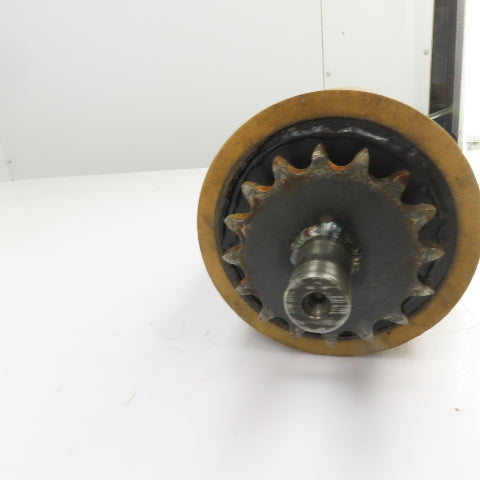 Chain Driven Rubber Clad Power Conveyor Roller 9" W Face Width 6" OD 15" OAL