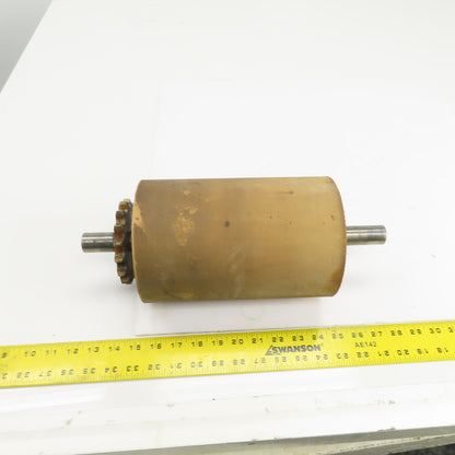 Chain Driven Rubber Clad Power Conveyor Roller 9" W Face Width 6" OD 15" OAL
