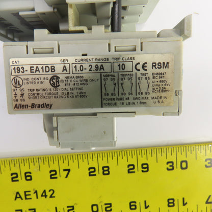 Allen Bradley 100-C09*10 600V Contactor 120V Coil W/193-EA1DB Overload Relay