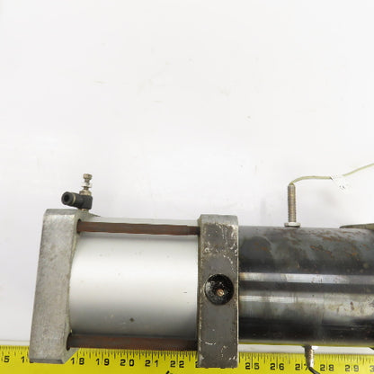 Double Acting Pneumatic Cylinder W/Booster 7/16" Stroke 2-1/2" Bore 1-3/8" Rod
