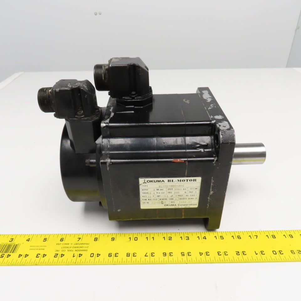 Okuma BL-MC100E-30S 3kW 3000RPM 3Ph 133V 133Hz 8 Pole AC BL Motor