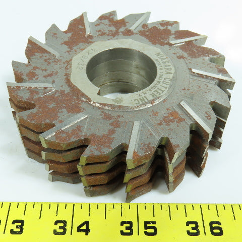 Niagara 4" x 7/16" Side Mill Cutter 1-1/4" Arbor Staggered 18 Tooth Lot/4