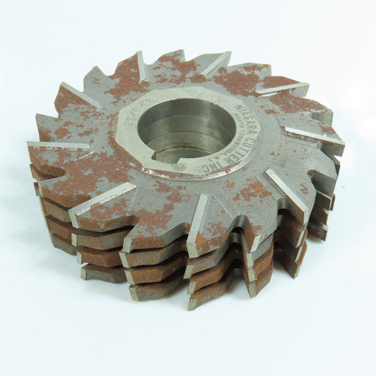 Niagara 4" x 7/16" Side Mill Cutter 1-1/4" Arbor Staggered 18 Tooth Lot/4