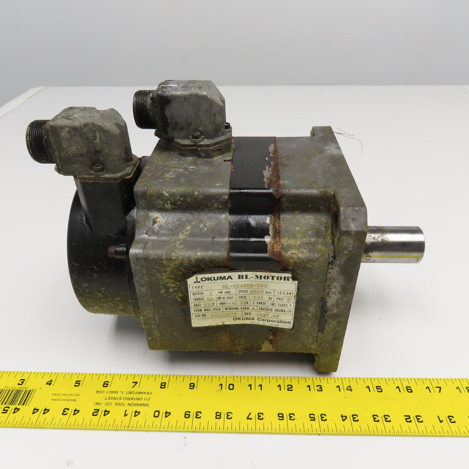 Okuma BL-MC100E-20SB 2kW 2000RPM 3Ph 133V 133Hz Servo Break Motor