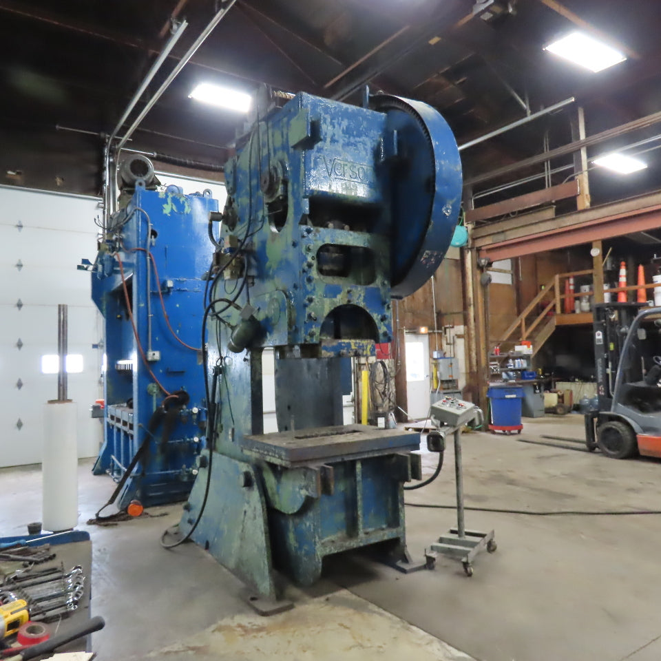Verson 7-1/2 OBI 105 Ton Mechanical Punch Press 8" Stroke 18" SH 230/460V 3Ph