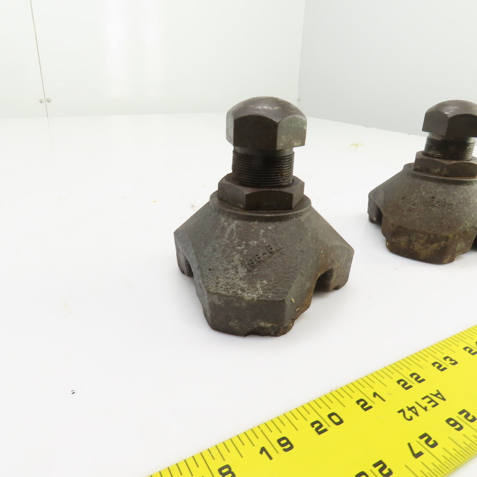 CNC Cast Iron Foundation Block & Jack Screw Leveling Feet 4-5" Adjustment Lot/2