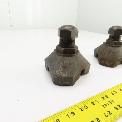CNC Cast Iron Foundation Block & Jack Screw Leveling Feet 4-5" Adjustment Lot/2