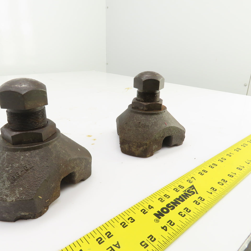 CNC Cast Iron Foundation Block & Jack Screw Leveling Feet 4-5" Adjustment Lot/2