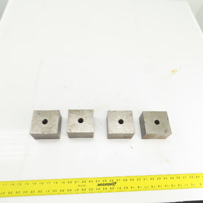 3-3/4x4x 2-5/8" Thick Flat Steel Block Target Bracing Plate Welding Lot Of 4