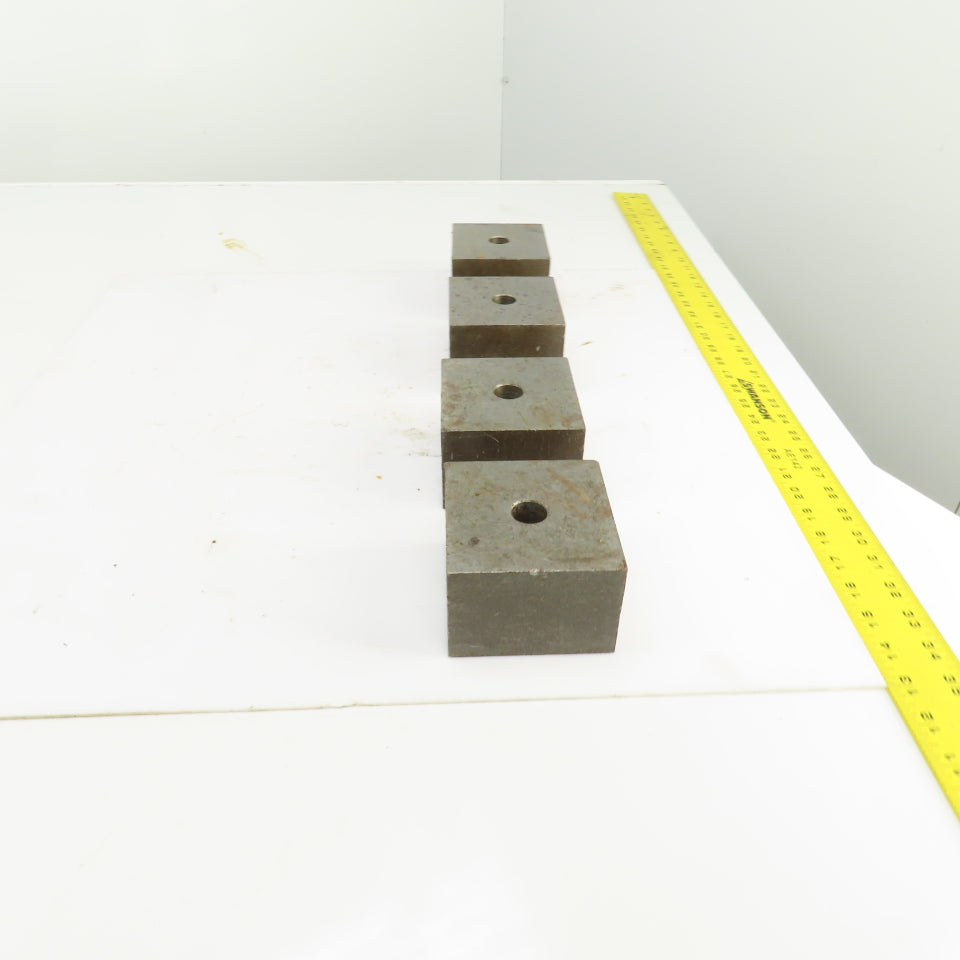 3-3/4x4x 2-5/8" Thick Flat Steel Block Target Bracing Plate Welding Lot Of 4