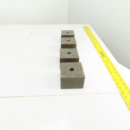 3-3/4x4x 2-5/8" Thick Flat Steel Block Target Bracing Plate Welding Lot Of 4