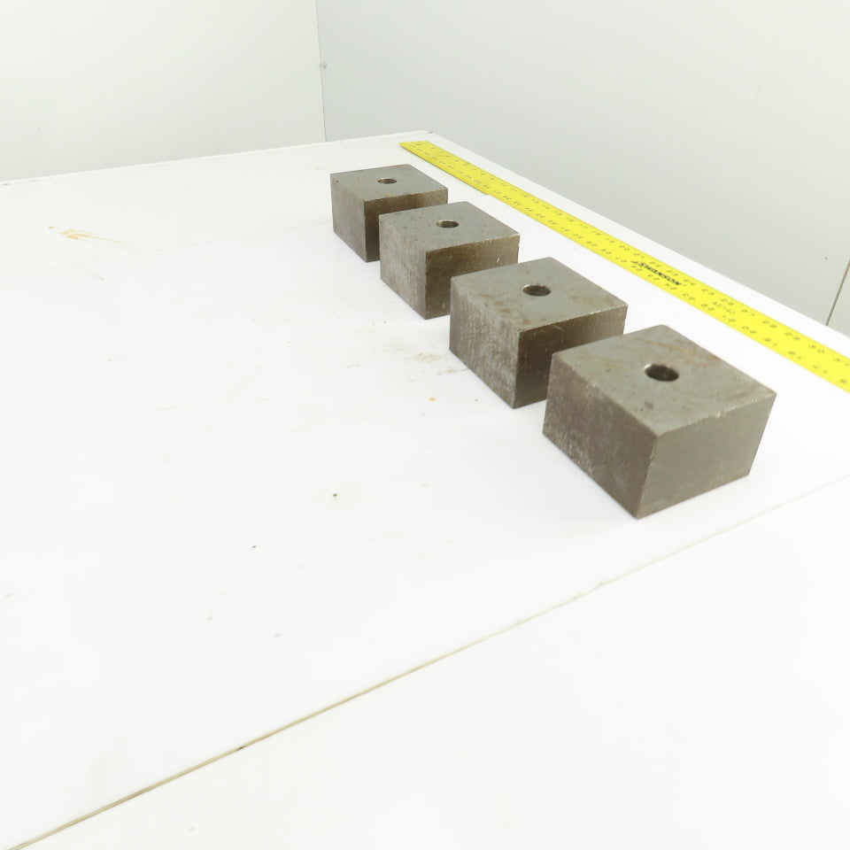 3-3/4x4x 2-5/8" Thick Flat Steel Block Target Bracing Plate Welding Lot Of 4